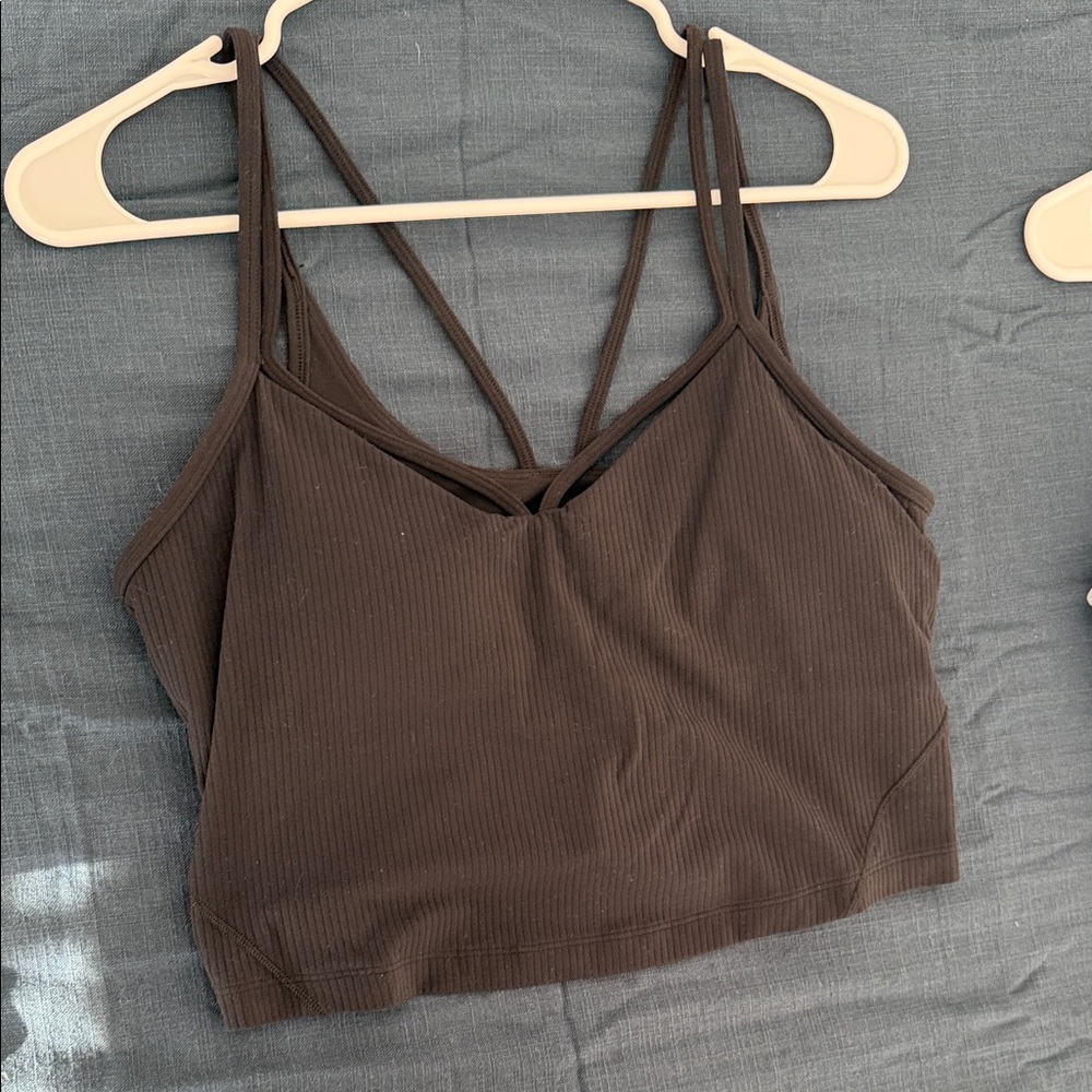Black Strappy lululemon Crop Top